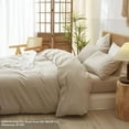 thumbnail image 4 of Washed Cotton Duvet Cover Set Linen Feel Natural Wrinkle Lightweight Comfy (King  Linen), 4 of 6