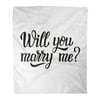 ASHLEIGH Throw Blanket Warm Cozy Print Flannel Will You Marry Me Hand Lettering Text for Wedding Family Home Labels Comfortable Soft for Bed Sofa and Couch 58x80 Inches