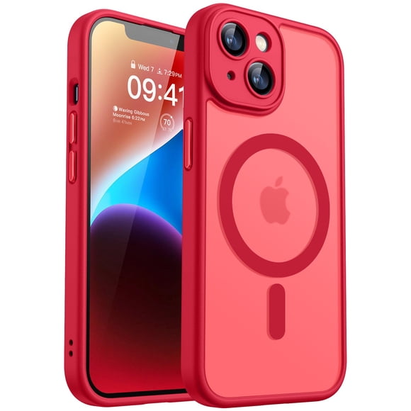Funda magnética CANSHN para iPhone 14 6.1 - Roja