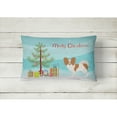 thumbnail image 2 of Carolines Treasures BB8472PW1216 Papillon Christmas Canvas Fabric Decorative Pillow, 12H x16W, multicolor, 2 of 3