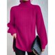 thumbnail image 3 of Suéter holgado de cuello alto de invierno para mujer, jersey elegante con mangas caídas y abertura lateral, jerséis elegantes estilo Harajuku vintage, tops de punto de gran tamaño, 3 of 5