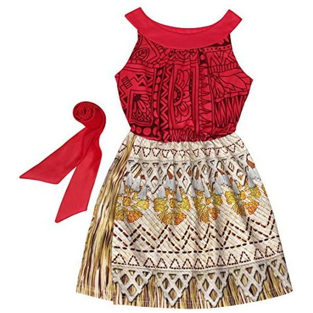 Cotrio Moana Costume Girls Halloween Costumes Cosplay Outfits Birthday Party Princess Dresses Sleeveless Dress Up Size 10 9 Walmart Com Walmart Com