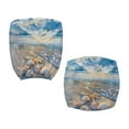 thumbnail image 2 of HELLHERO Beach Starfish Seashell Print Computer Office Chair Cover, Protective Universal Office Chairs Cushion Backrest Cover, Easy to Clean, Blue, 2 of 7