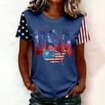 thumbnail image 2 of WEIWEN 250 Anniversary USA Shirt Women Patriotic 4th of July T Shirt American Flag Short Sleeve 250th Birthday America Tees Fashion Tops Blue, L, 2 of 4