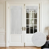 NICETOWN Linen French Door Curtains, 100% Blackout Door Curtains Privacy Thermal Insulated Tie up Glass Shades, Room Darkening Door Blinds for Door Window, Greyish White, 26"x80", 1 Panel