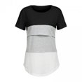 thumbnail image 2 of Daisyyozoid Wholesale T-shirt de Maternité à Rayures, Col Rond, Manches Courtes, Blouse pour Femmes Enceintes, Hauts, 2 of 4