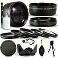thumbnail image 1 of 10 Piece Ultimate Lens Package For PANASONIC HDC-HS250, HS300, TM300 Includes .43x High Definition II Wide Angle Macro Fisheye Lens + 2.2x HD AF Telephoto Lens + Pro 5 Piece Filter Kit, 1 of 8