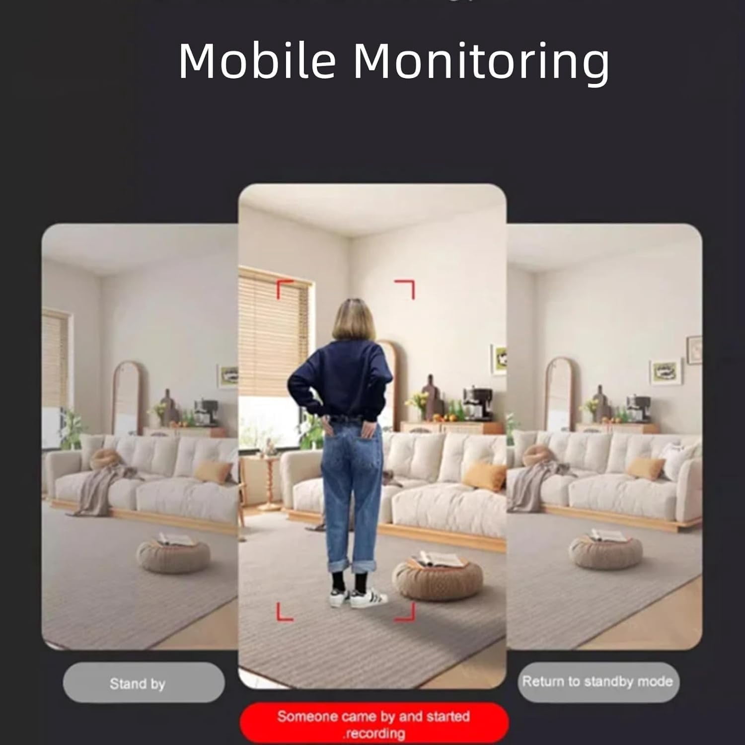 Upgraded Ultra-Invisible No-Plug Camera, Invisible Mini Spy Camera Wireless, Mini Hidden Camera, HD 1080p, Wireless Indoor Security Camera for Pet/Baby/Nanny (3pcs)