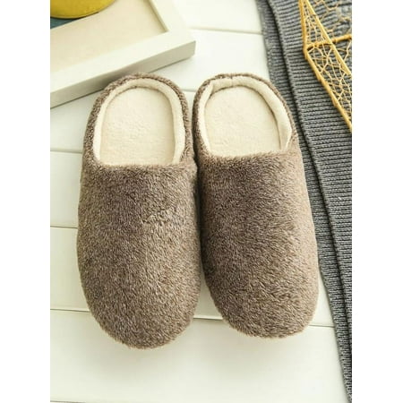 

Soft Coral Velvet Bedroom Slippers For Women Closed Toe Indoor House Slippers