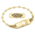 thumbnail image 1 of MedicEngraved Yellow Gold Stainless Steel Custom Medical Alert Bracelet - 5mm Heart Link, 1 of 7