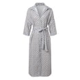 thumbnail image 4 of WILLBEST Robe de Mariée en Chiffon pour Femmes Mode Décontractée Classique Rayée Bouton Col en V Manches Mi-Longues Robe Chemise, 4 of 8