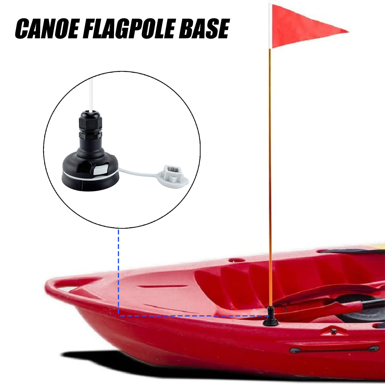 Details about   Kayak LED Light Pole Flag Canoe Fishing Rubber Dinghy Boat Safety Flag Pennant 