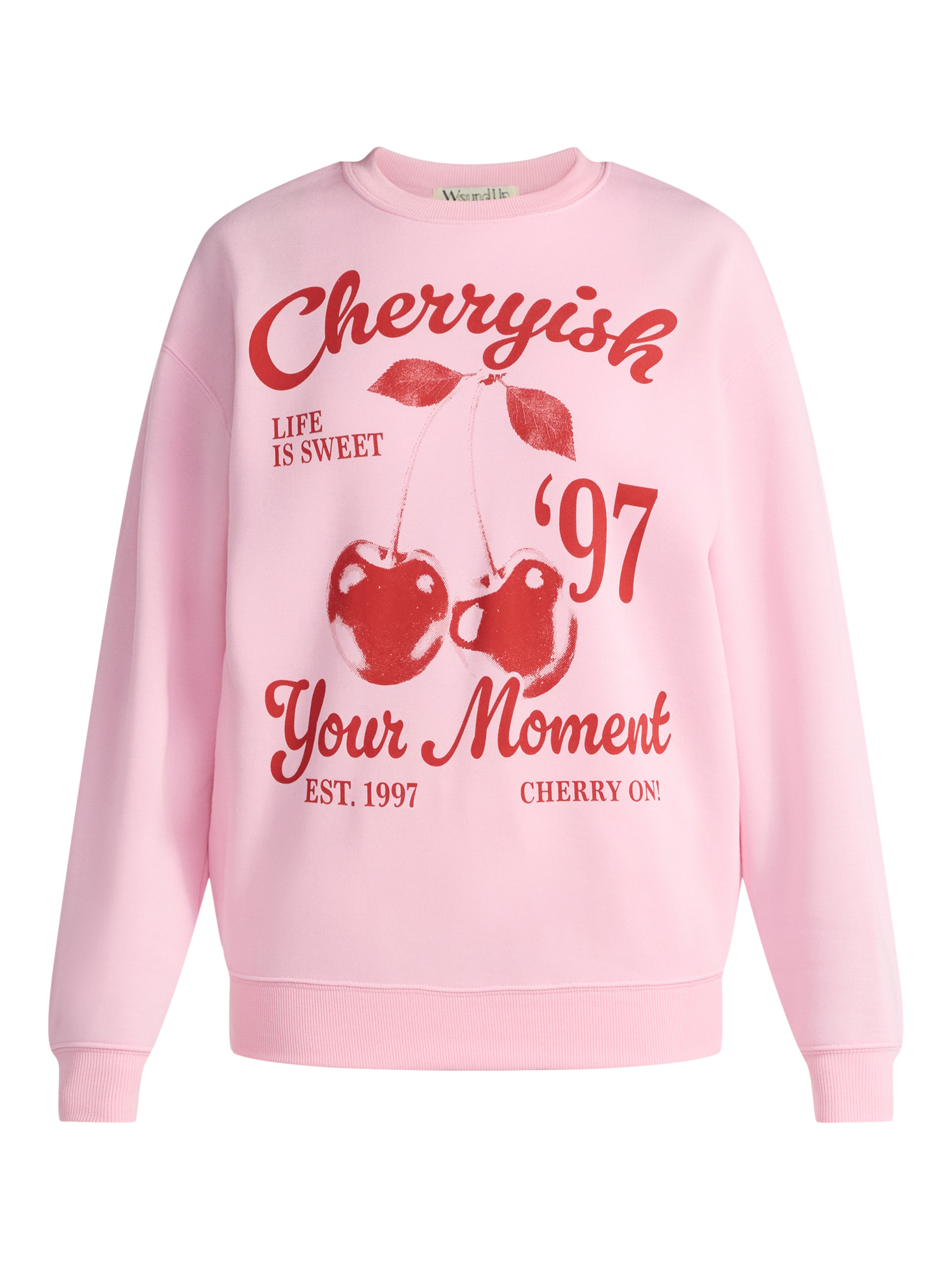 Women's Cherryish Graphic Sweatshirt with Long Sleeves, Sizes XXS-XXL