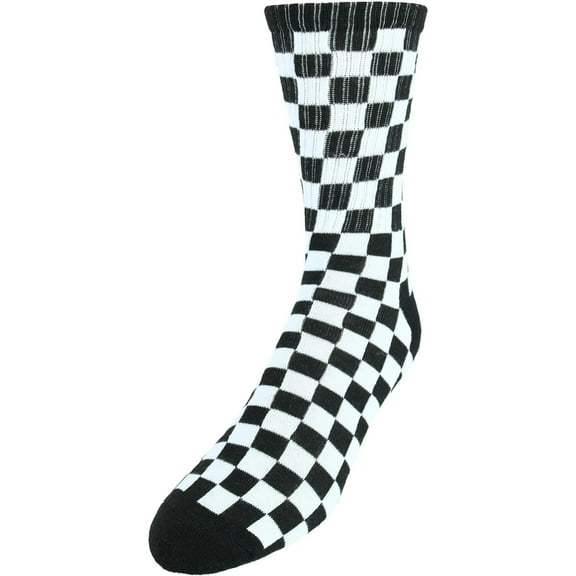 Mad Toro Cotton Blend Race Flag Checkered Socks (Men)