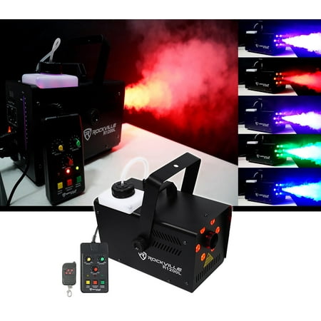 Rockville R1200L Fog/Smoke Machine w LED Lights/Strobe  7 Channel DMX+2 Remotes
