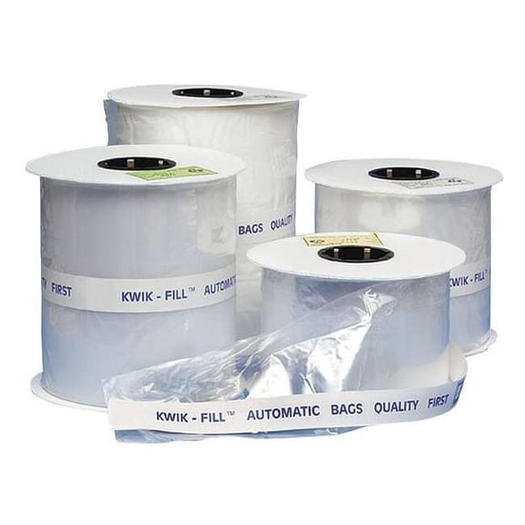 Open Poly Bags on a Roll, 12" x 9", 1.40 mil, Clear, None, 1250 PK