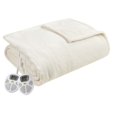thumbnail image 1 of OLLIIX Serta Plush Heated Blanket, Twin, Ivory, 100% Polyester Fabric, 1 Count, 1 of 10