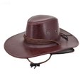 thumbnail image 2 of Wuphunn Western Hats for Men Gardening Hat Rain Hat Western Cowboy Hat Sun Hat Country Hats Outdoor Hat Weathered Outback Hat with Chin Cord Wide Brim Bucket Hat Beach Hat Wine One Size, 2 of 5