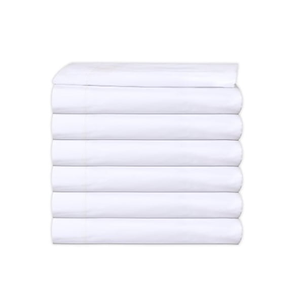 GOLD TEXTILES King XL Flat Sheet (108"X115") Bright White T-200 Percale Hotel Linen Breathable, Extra Soft and Comfortable - W