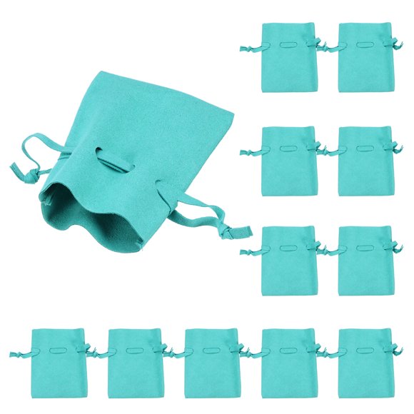 Uxcell 12 Pcs Bolsa de Joyería de Microfibra 3.5 × 2.7 Pulgadas, Azul