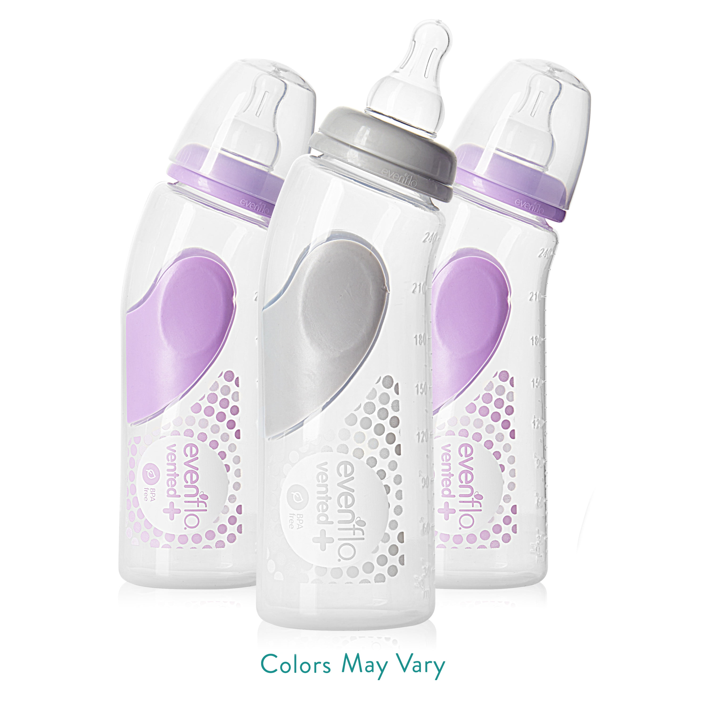 Evenflo Feeding Vented+ BPA-Free Polypropylene Baby Bottles - 8oz Clear 6ct