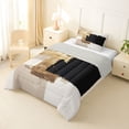 thumbnail image 2 of Homewish Gold Black Ombre Twin Comforter Sets,Watercolor Oil Painting Bedding Set,Light Gray Reversible,2pcs,1 Comforter and 1 Pillowcase, 2 of 7