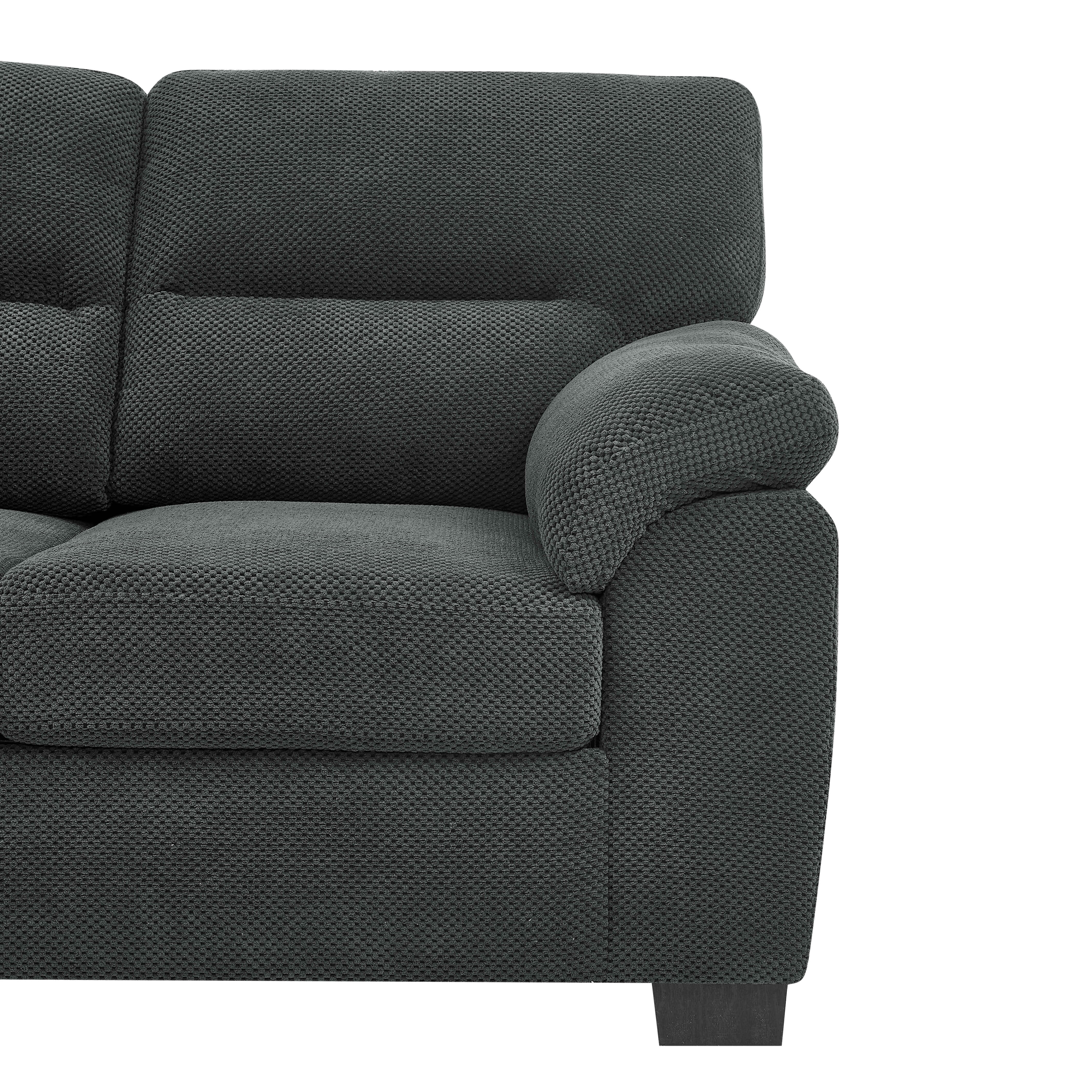 MAYEERTY 81 Inch 3‑Seater Sofa, Modern Textured Fabric Couch with Plush Track Arms & Solid Wood Frame for Living Room