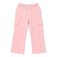 thumbnail image 2 of Angala Big Boys Sweatpants Athletic Pants Wide Leg With Pockets And Drawstring Fall Casual Boys Baggy Trousers Size 9-10 Years Pink, 2 of 9