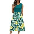 thumbnail image 2 of Cagogo Women's Summer Tank Midi Dress with Pockets Sleeveless A-Line Dress Casual Floral/Plain T-Shirt Dress Flowy Swing Beach Party Wedding Guest Sundress, 2 of 9