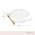 thumbnail image 4 of Twine Ceramic Brie Baker with Lid and Spreader, Stoneware Set of 1, White, 4 of 6