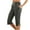 Dark Gray, variant on BLVB Womens Capri Yoga Pants Loose Workout Joggers Drawstring Side Slit Sweatpants Comfy Lounge Capris Pants with Pockets