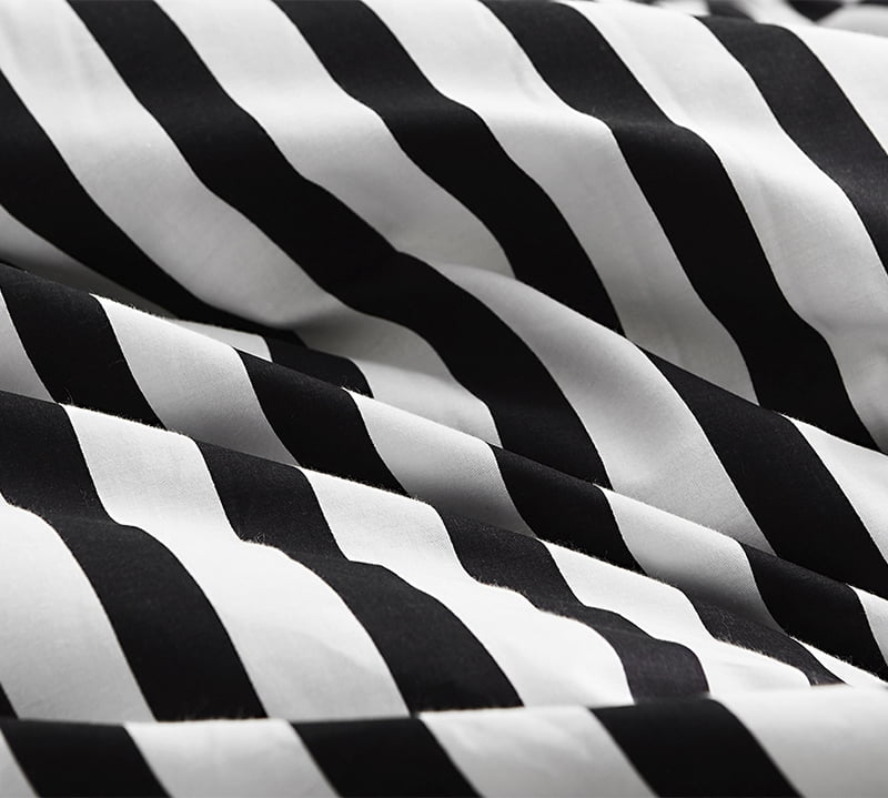 Onyx Black And White Striped Oversized Comforter 100 Cotton