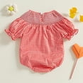 thumbnail image 6 of Coerni First Birthday Outfit Girl Heart Bubble Romper Jumpsuit Bodysuit New Born Waffle Clothes Baby Knitted Embroidered Plaid Onesie, 6 of 8