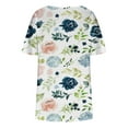 thumbnail image 5 of Hauts d'Été Grande Taille pour Femmes Coupe Ample Décontractée Col en V Manches Courtes Blouses Boutons devant Tunique Confortable, 5 of 5