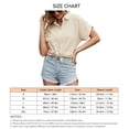 thumbnail image 5 of Camisa de mujer Ticfox de color liso camiseta de manga corta con botones Algodón S M L XL 2XL, 5 of 5