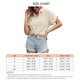 thumbnail image 5 of Top con botones de Color liso, camisa de manga corta de Color liso para mujer, camisa de Color liso de grado profesional, 5 of 5