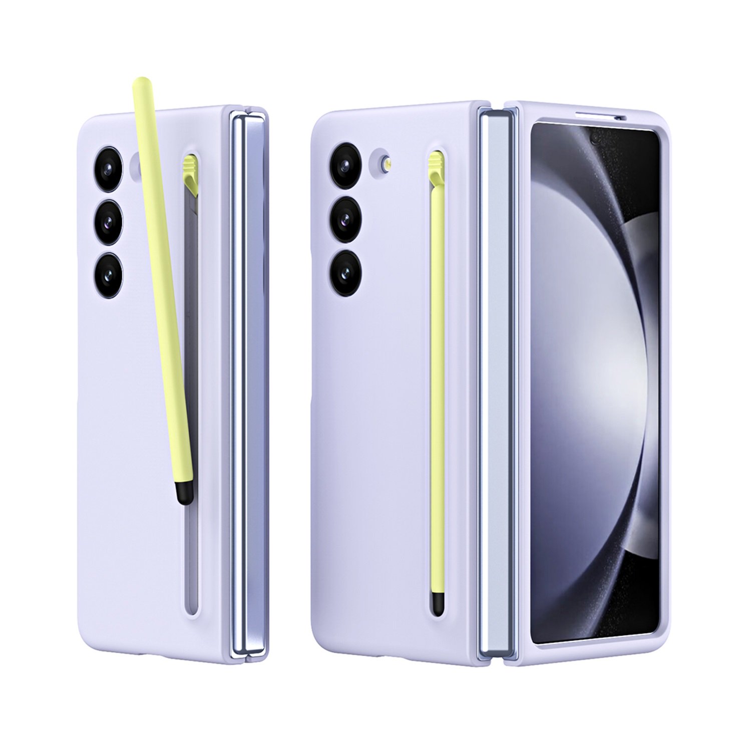 SaniMore for Samsung Galaxy Z Fold 5 Case with S Pen Stylus & Pen Holder, Hinge Protcetion Skin-feel Anti-Fingerprints Anti-scratch Shockproof Drop Resistant Full Body Protective Folding Shel, Purple