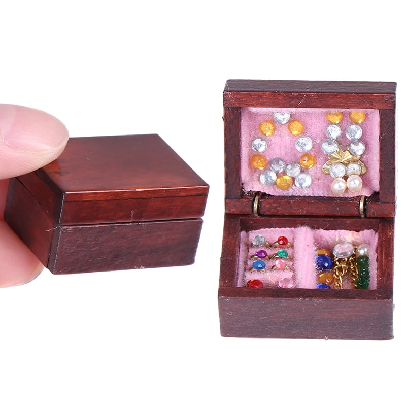 Dollhouse Miniatures Jewelry Box Doll Room Decor Accessory 1/12