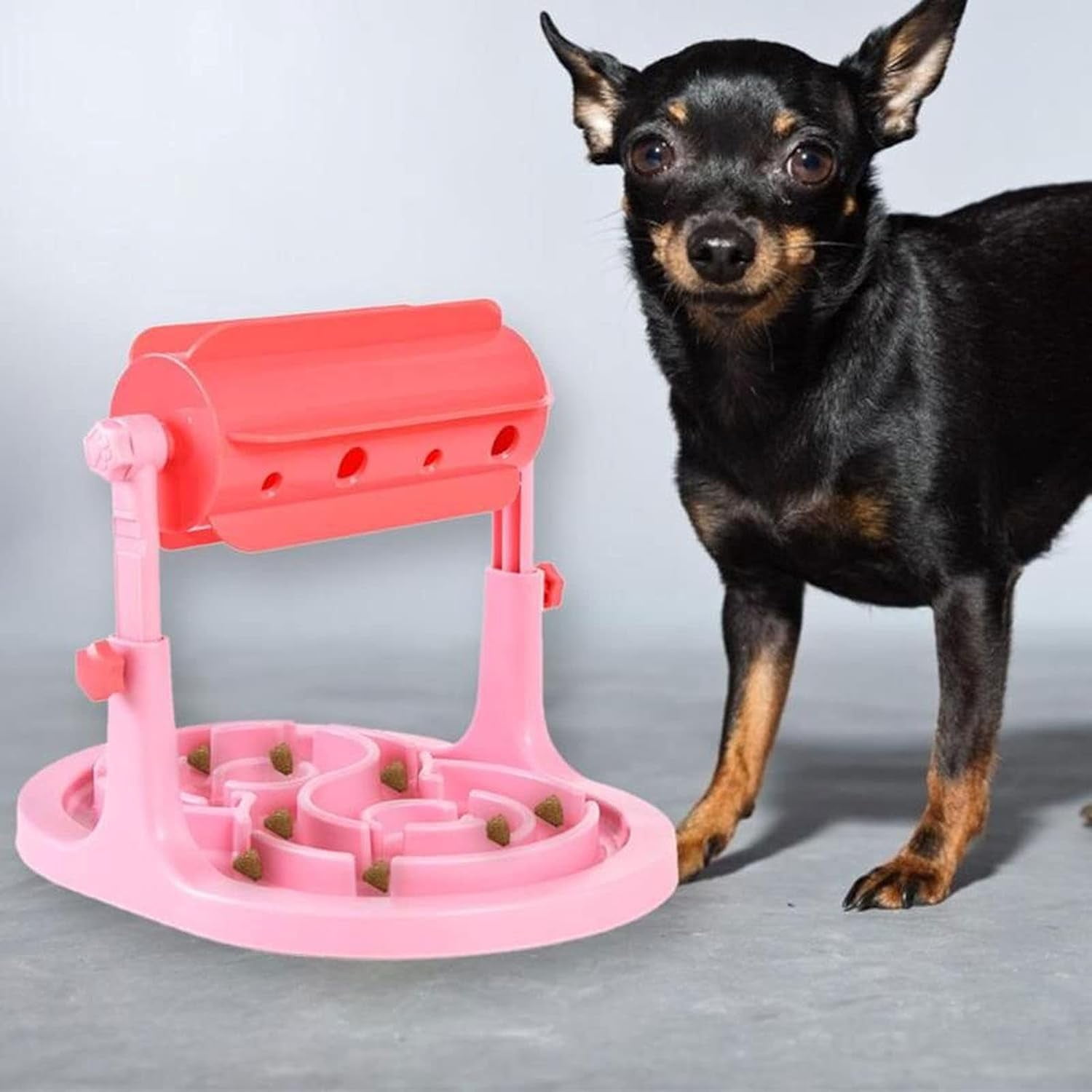 Dog Bowls, Dog Cats Food Bowl Toy Drum Type Feeding Leaker Slow Feeder for Dog Cats Product Pet Dog Feeders Supplies (Color : Pink)