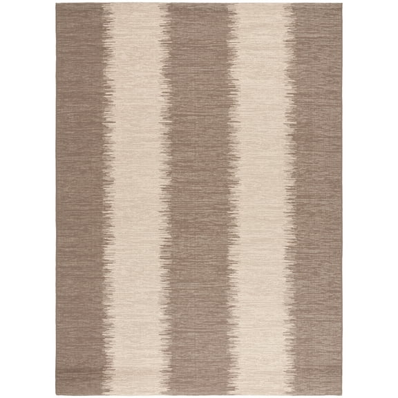 SAFAVIEH Courtyard Alexa Striped Indoor/Outdoor Area Rug, Beige/Brown, 8' x 11'