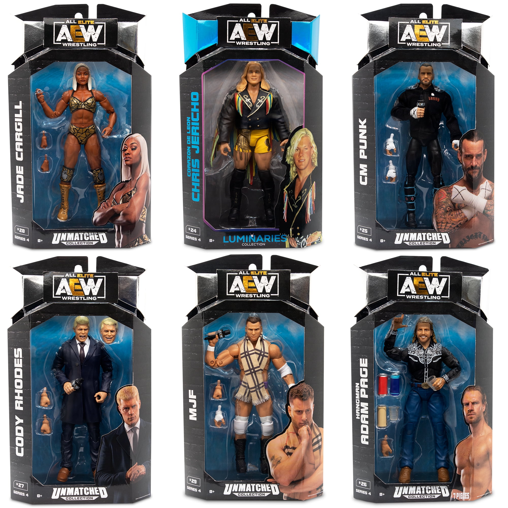 AEW Unmatched Series 4 Set of 6 Toy Wrestling Action Figures