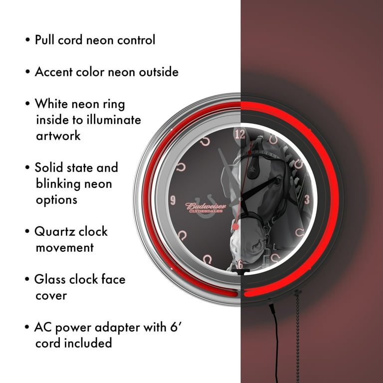 Budweiser ライト付き壁掛け時計 Budweiser バドワイザー ヴィンテージ ウォールクロック 壁掛け時計