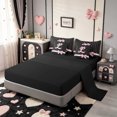 thumbnail image 3 of Manfei Chic Bowtie 7-Piece Twin Bedding,Alphabet Letters L Bedding Comforter Set,Black Reversible, 3 of 7