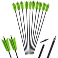 thumbnail image 2 of AMEYXGS (24pcs Green) Archery 31" Carbon Arrow Feather for Recurve Bow Practice Hunting Target, 2 of 5