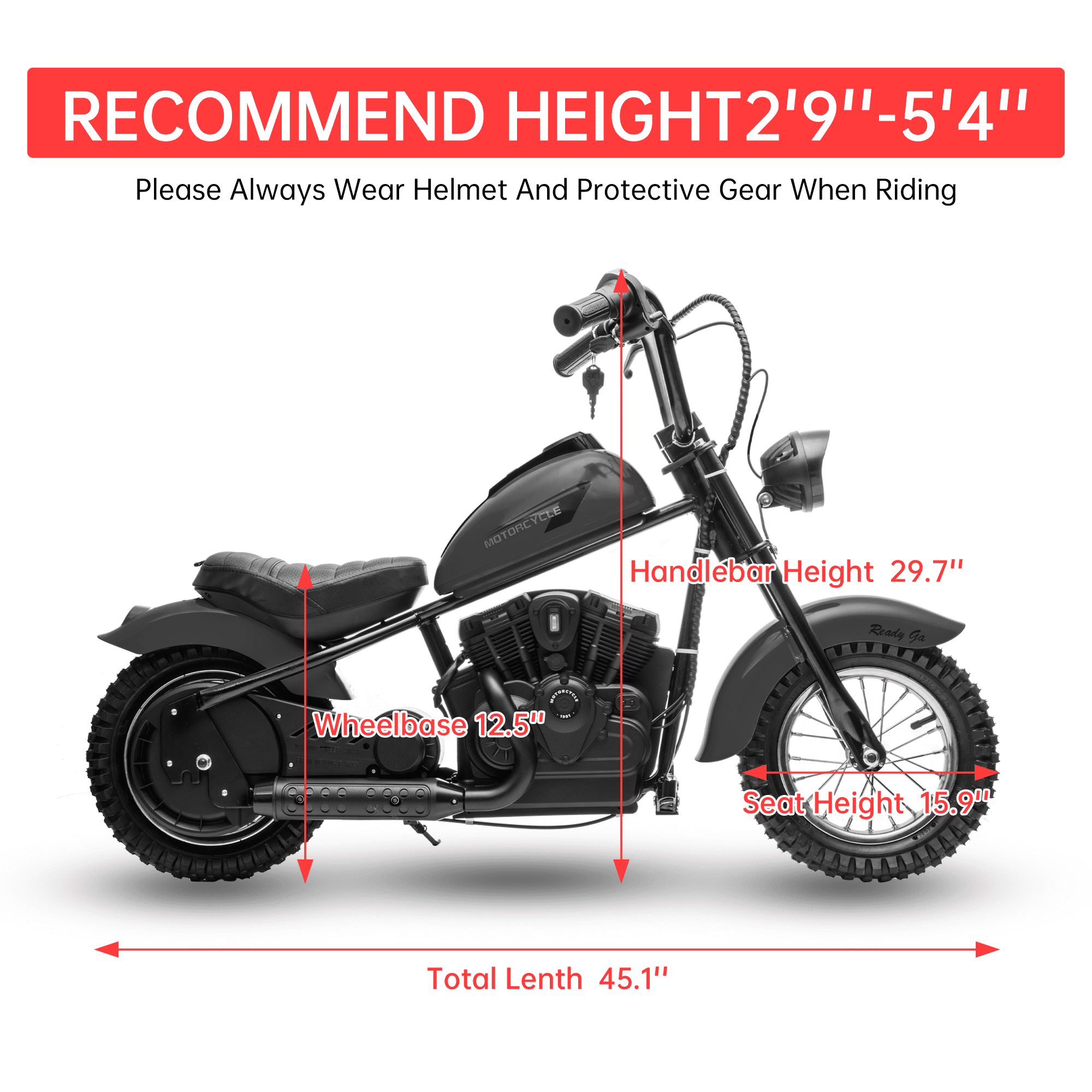 Towallmark 24V Kids Electric Dirt Bike, 14 MPH Chain Driven Motor, 150LB Weight Capacity, 12" Air-Filled Tires, Handbrake & Shock Absorbers, for Boys & Girls​，Black