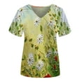 thumbnail image 3 of Honeeladyy Discount Womens Floral Shirts Blouse Short Sleeve V-Neck T Shirts Summer Casual Tops Graphic Tee Vintage, 3 of 7