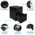 MountIt! Mobile File with 3 Drawers Under Desk Rolling
