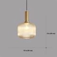 thumbnail image 2 of Litfad Modern Ribbed Amber Glass Pendant Light Vintage Brass Hanging Ceiling Light for Kitchen Island,12'', 2 of 3