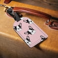 thumbnail image 3 of GZHJMY Black White Dog Pink Luggage Tags Set of 2, PU Leather Travel ID Label with Privacy Name Card Cover for Travel Bag Suitcase Decoration, 3 of 6