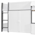thumbnail image 6 of Harper & Bright Designs Full House Loft Bed with Playhouse, Modern Wood Cabin Bed with Storage Cabinets and Under Bed Play Area for Boys & Girls Bedroom, White+gray, 6 of 20
